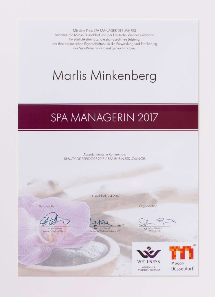 Marlis Minkenberg Trainer, Coach & Consultant Spa Managerin 2017